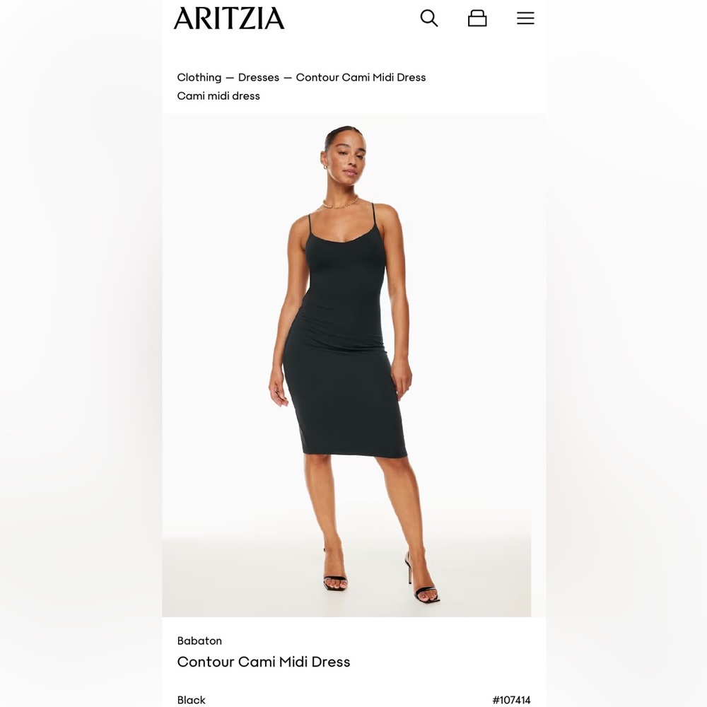 Babaton Black Contour Cami Midi Dress